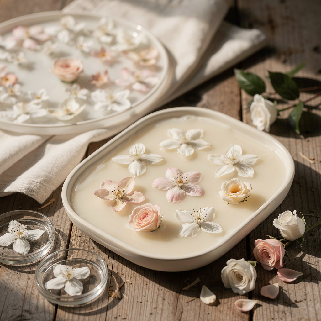 Traditional floral enfleurage process