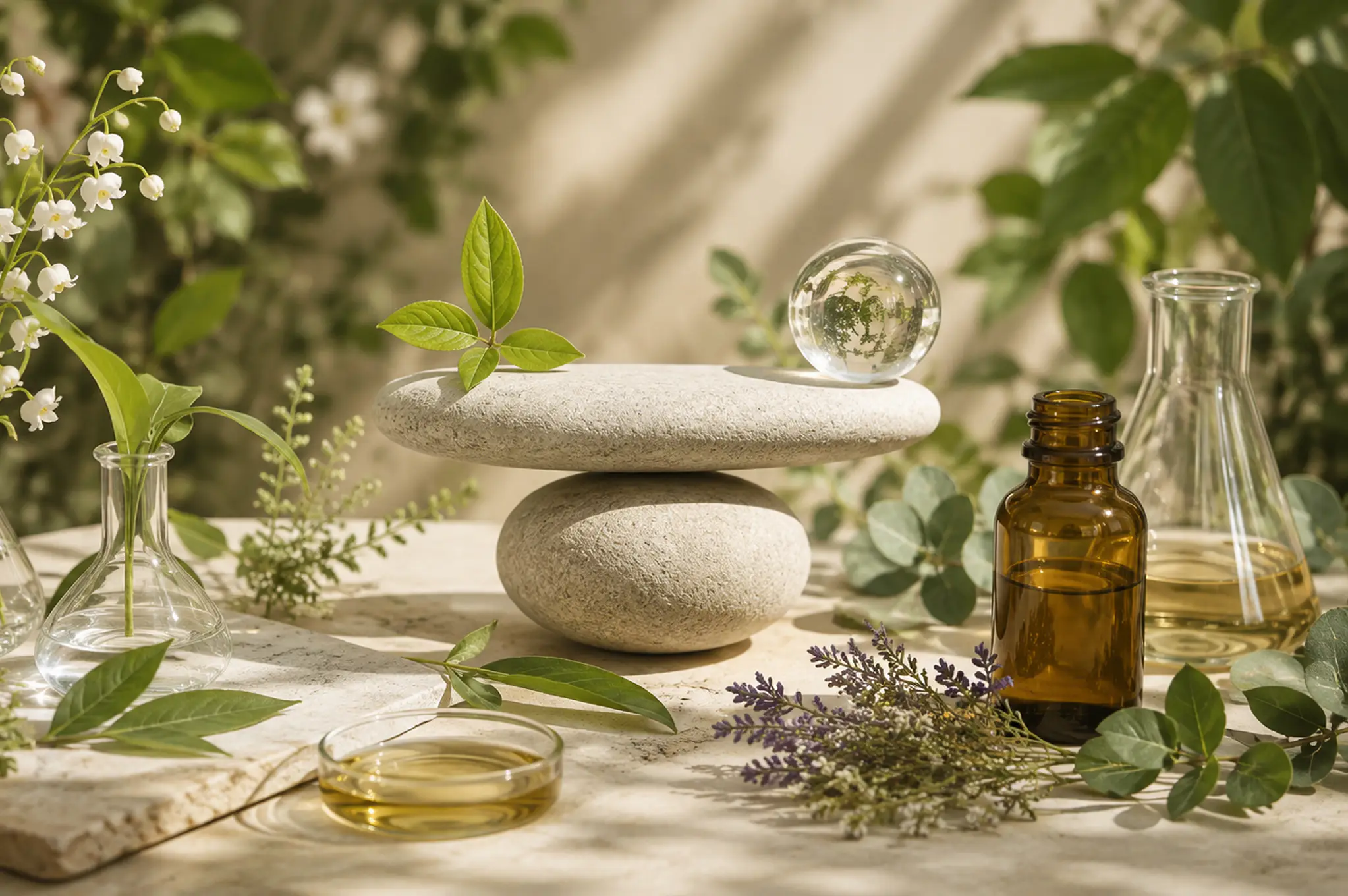 Korean botanicals arranged for aroma therapy research